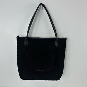 Vera Bradley Black Carson North South Classic Quilted Shoulder Tote